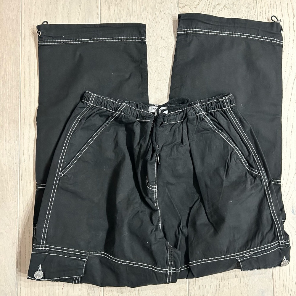 Black with white inseam cargo pants